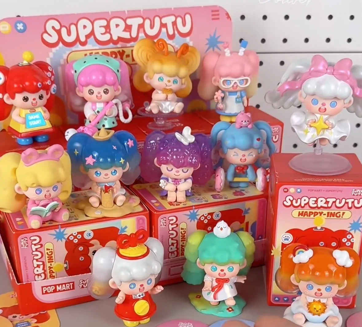 

Подлинный POPMART SuperTUTU HappyING! Серия слепая коробка, фигурки, украшения, модные модные подарки на день рождения