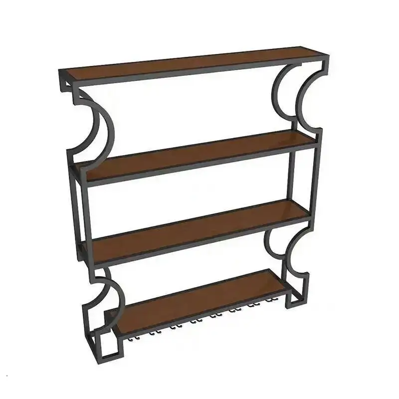 Rak Anggur Dapur Logam Gantung, Rak Anggur Restoran Terpasang di Dinding, Rak Anggur Modern Unik untuk Toko, Furnitur Rumah Meuble Vin