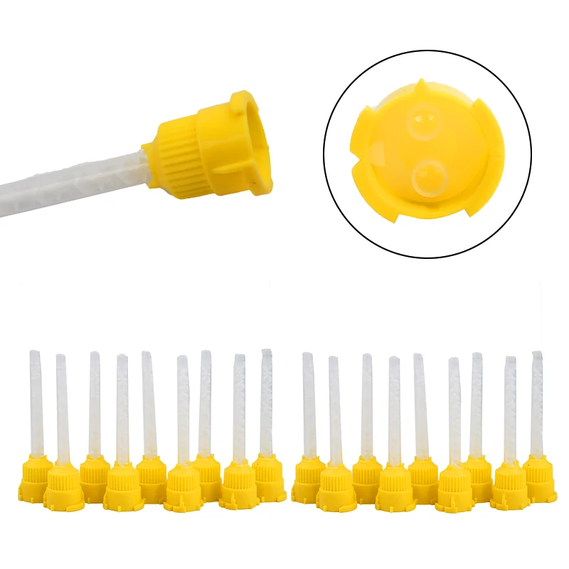 New 50pcs/pack Dental Materials Dentistry Silicone Rubber Conveying Mixing Head Disposable Impression Nozzles Mixing Tube