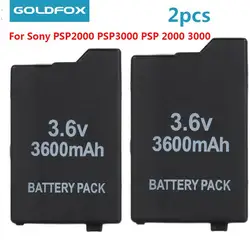2pcs 3.6V 3600mAh Rechargeable Li-ion Battery Pack for Sony PSP2000 PSP3000 PSP 2000 3000 Console Gamepad Replacement Batteries