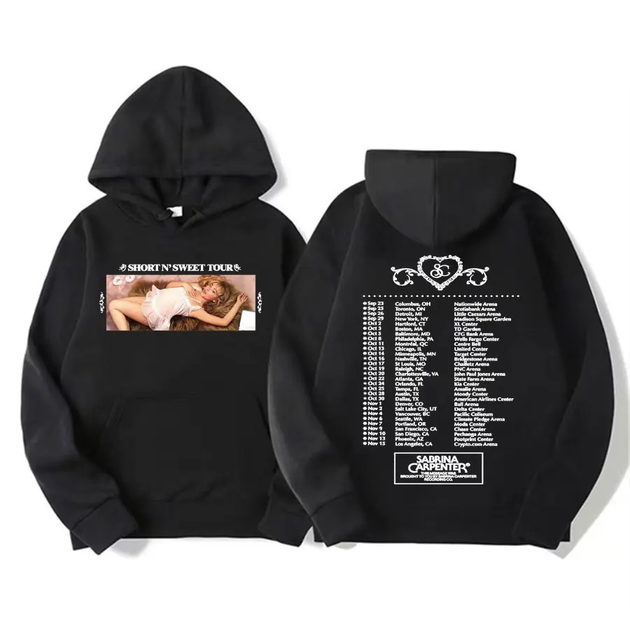 Sabrina Carpenter - Short 'N Sweet Tour 2024 Hoodie Men Women's Hip Hop Fashion Aesthetic Sweatshirt Retro Casual Fleece Hoodies