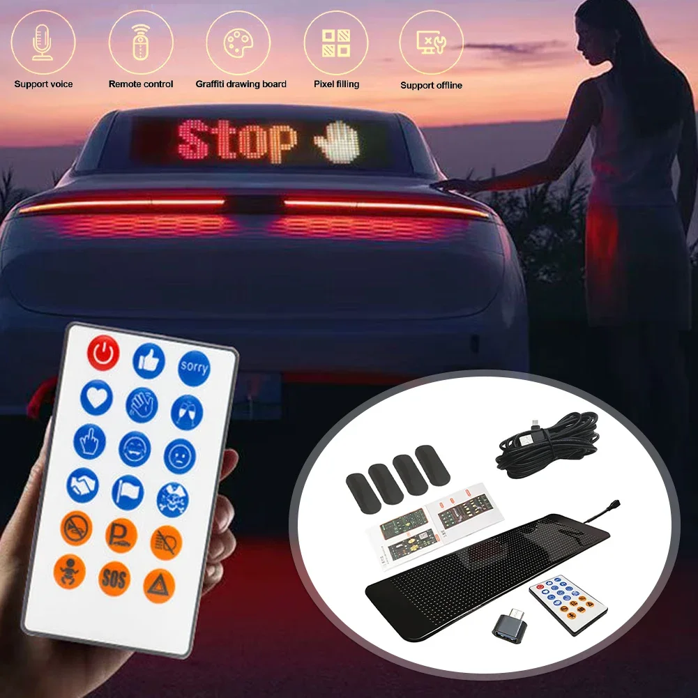 

App Control Scrolling Advertising LED Sign Devil Eyes RGB Screen Light for Truck USB Text Pattern Programmable Display Car Panel