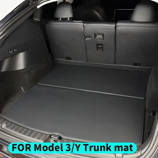 Dla Tesla Model Y Model 3 Skórzane Maty do Bagażnika Ochraniacz na Tylną Siedzenie Wkładka na Każdą Pogodę Mata Antypoślizgowa dla Zwierząt Akcesoria Samochodowe