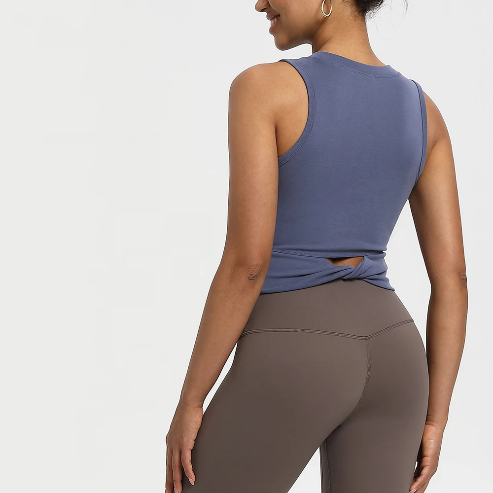 

Sand Washed Ribbed Sports Bra Top For Women-Naked Feel Sleeveless Shirts , Yoga Fitness Tank, Casual Wear Female Gym Clothes