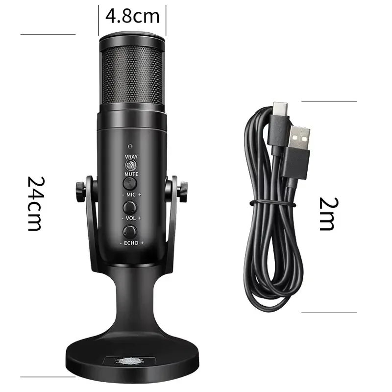 Factory Direct Studio Wireless Usb Condenser Microphone Noise Cancelling Kit Recording Professional Desktop Microphone