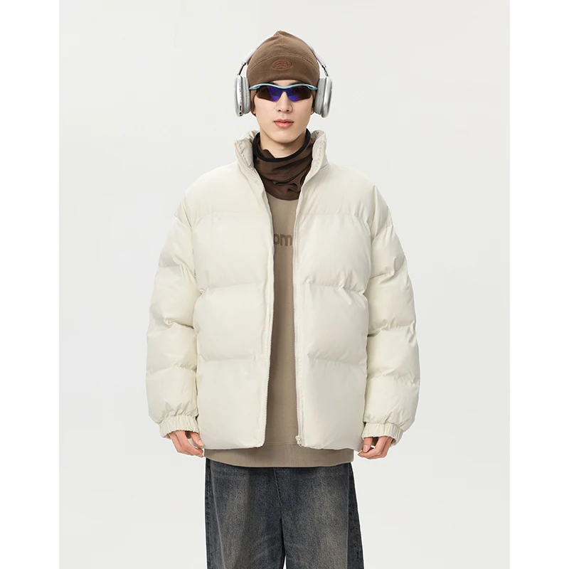 LAPPSTER Winter Effen Zwarte Kleur Harajuku Puffer Jas Mannen Parka Kpop Bubble Jas Streetwear Koreaanse Fashions Jassen