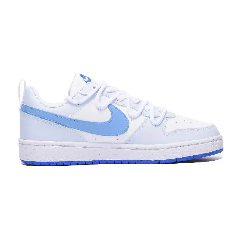 【Personalizar】Nike Court Borough Sapatos de skate femininos de cano baixo branco/azul tênis DV5456-110