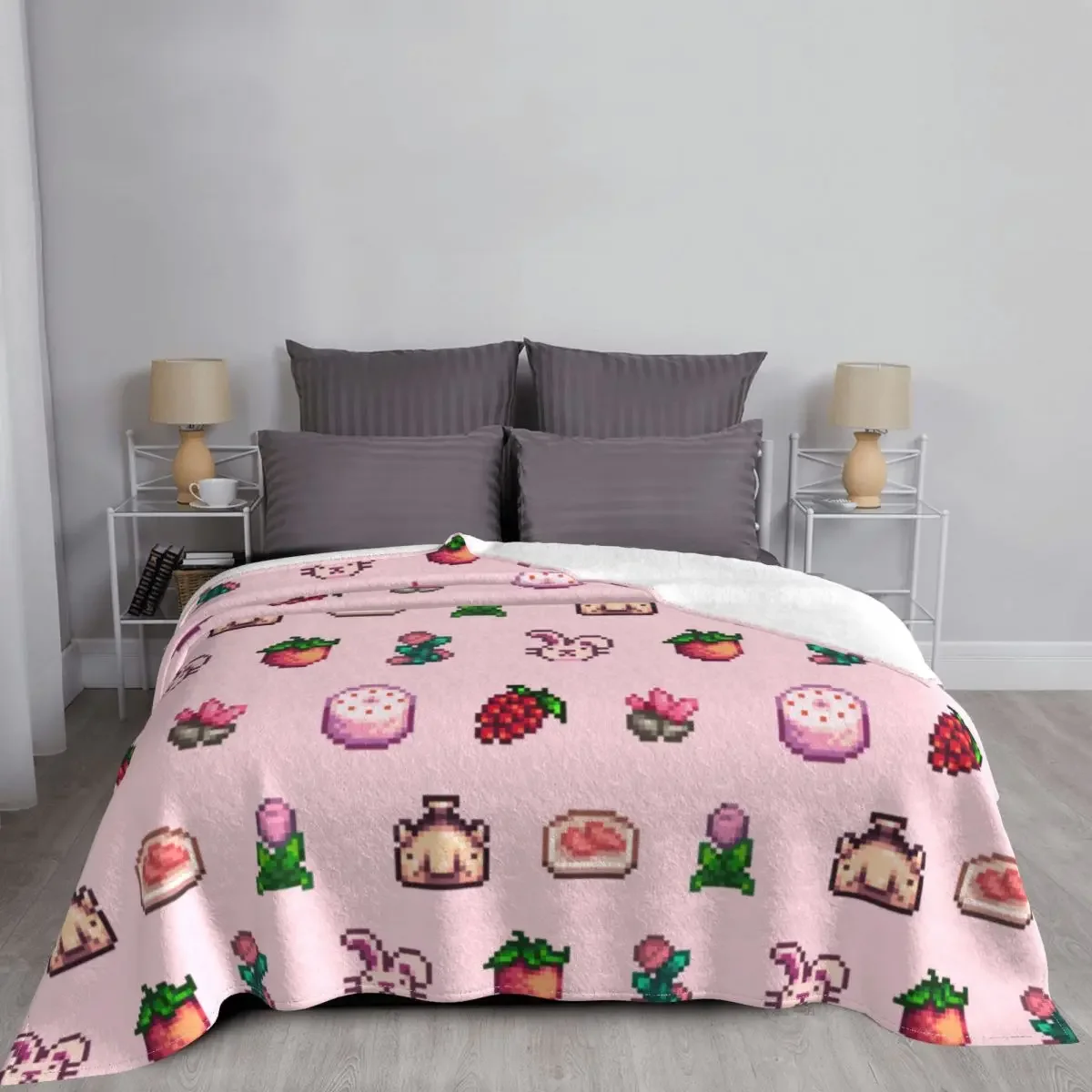 Stardew Valley Flannel Blanket Cute Cartoon Anime Creative Throw Blankets for Home Hotel Sofa 150*125cm Bedspreads