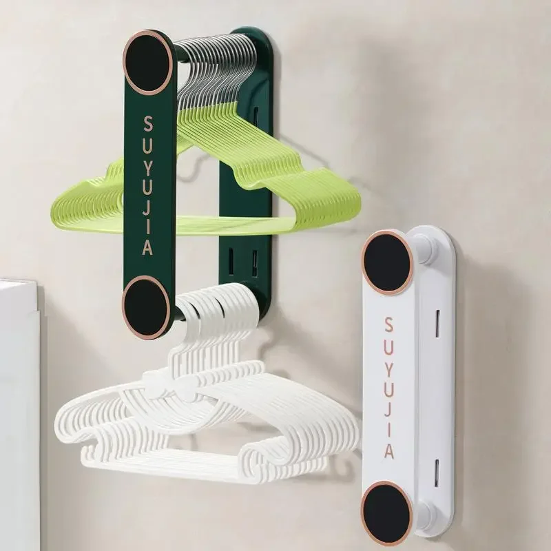منظم شماعات الملابس المثبت على الحائط قابل للسحب بدون تركيب مثقاب للحمام والشرفة وتوفير المساحة وحل التخزين #2