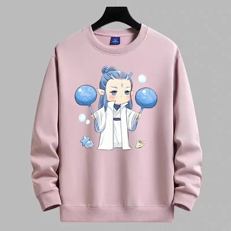 سترة برقبة دائرية على طراز الوالدين والطفل مع نمط شبابي على شكل تنين كرتوني على الطراز القديم، سترة عصرية ومتعددة الاستخدامات #4