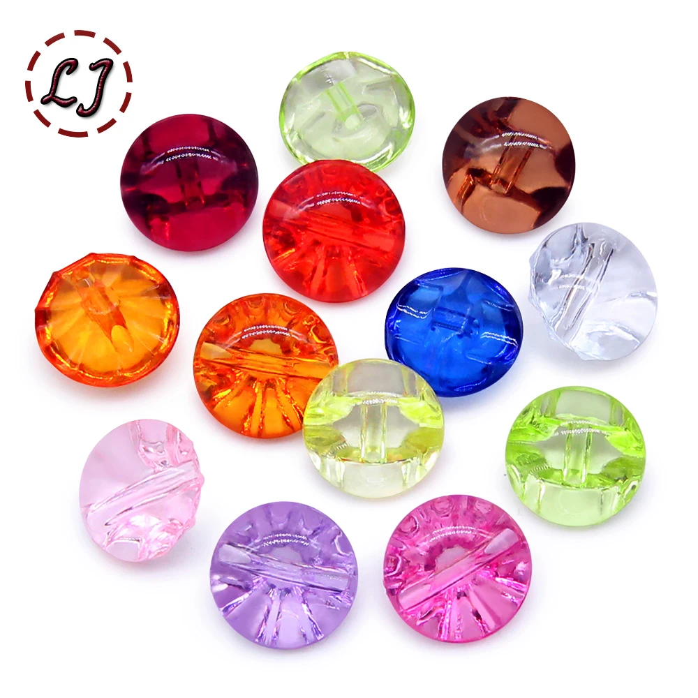 New 30pcs/lot 12mm Colorful Acryl Clear Sewing Buttons For Women Girls Shirt Clothing Handmade DIY Crafts Accessories