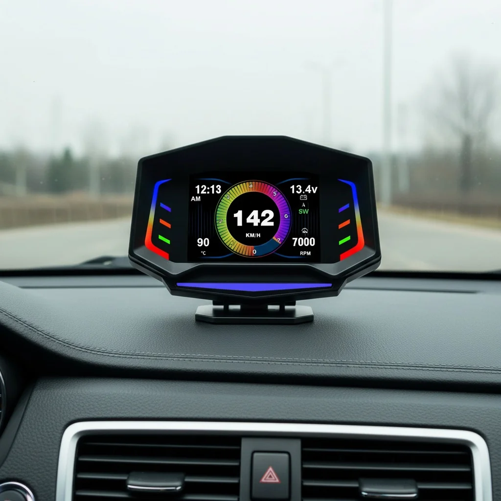 

Автомобильный HUD-дисплей AP8 OBD+GPS с G-сенсором: Умный измерительный прибор, отлично подходит для большинства автомобилей