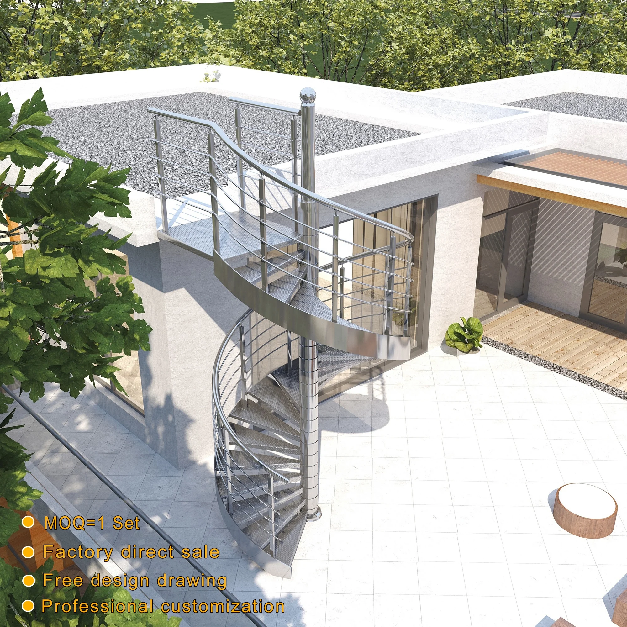 Personalizzazione Scale in alluminio Scala moderna Scala a spirale Kit per interni Scale per esterni Scale di seconda mano Scala per esterni