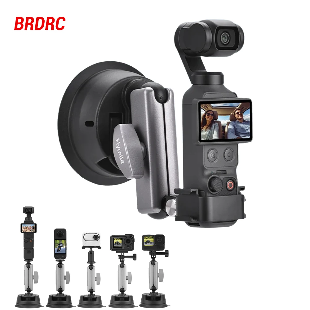 

Flymile Suction Cup Aluminum Alloy Car Windshield Window Mount for DJI Action 6/OSMO 360/Nano/Insta360 Ace Pro 2/X5 Accessories
