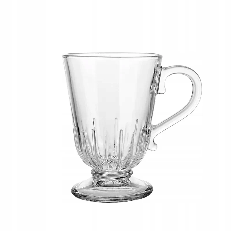 Glazen mok op koffievoet latte elegant 320ml 1 st Siena