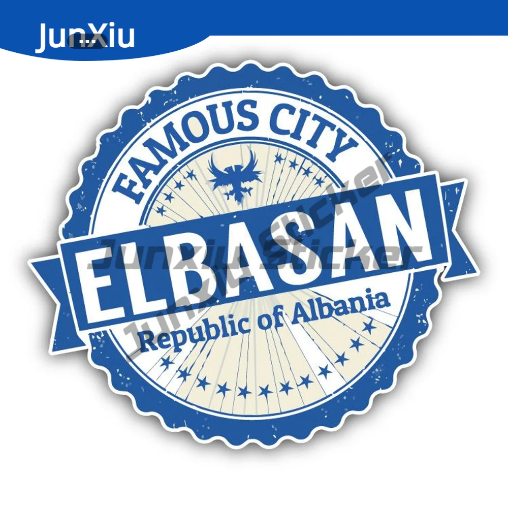 

Elbasan City Decal Albania Travel Stamp Car Bumper Cover Scratches Sticker Accessories Camper Van Bike Decals Electronics Forest