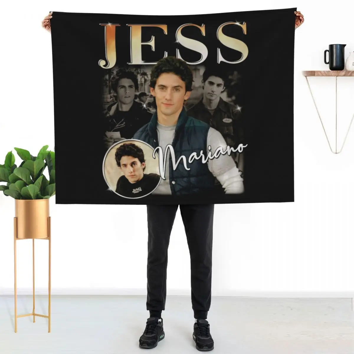 Jess Mariano Signature 90's Vintage Retro Bootleg Rap Style Throw Blanket funny gift halloween Retros Giant Sofa Blankets
