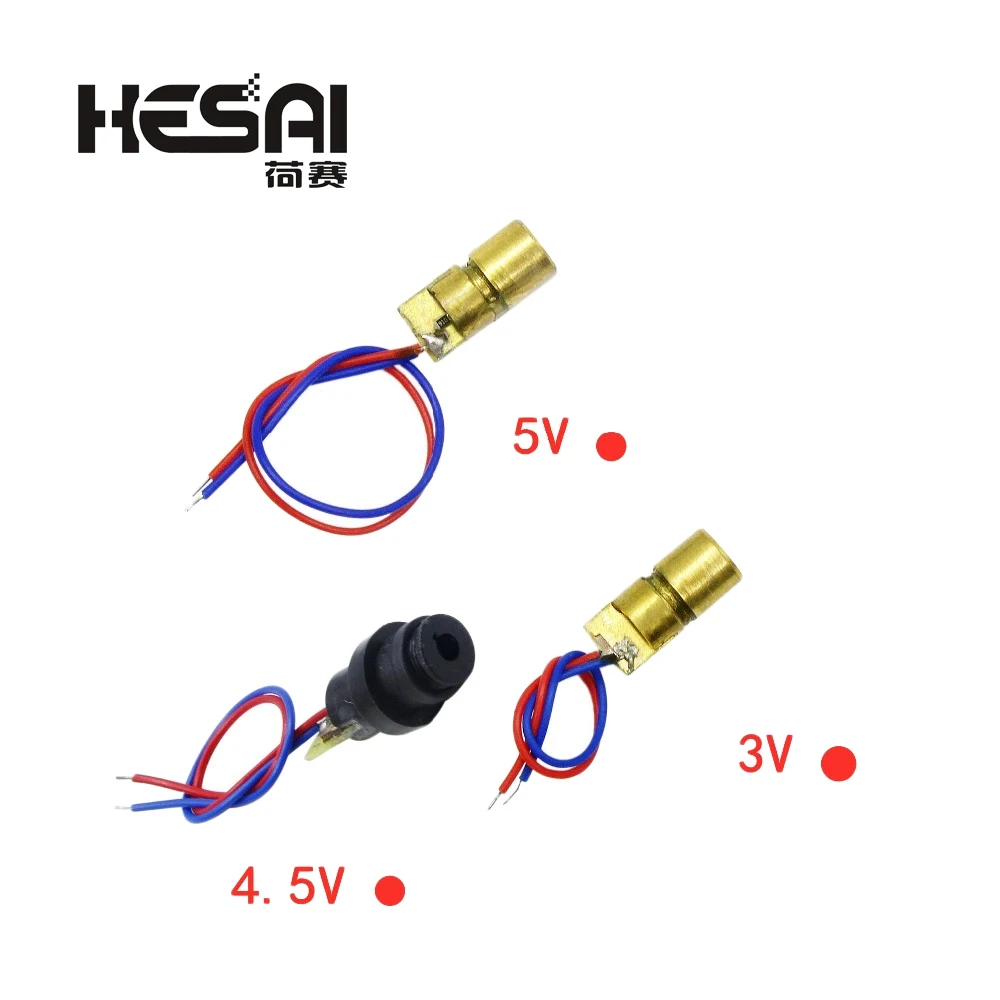 Most Popular Laser Diode 650nm 3V/5V 5mW Red Point Laser Module Head Glass Lens Focusable Industrial Class
