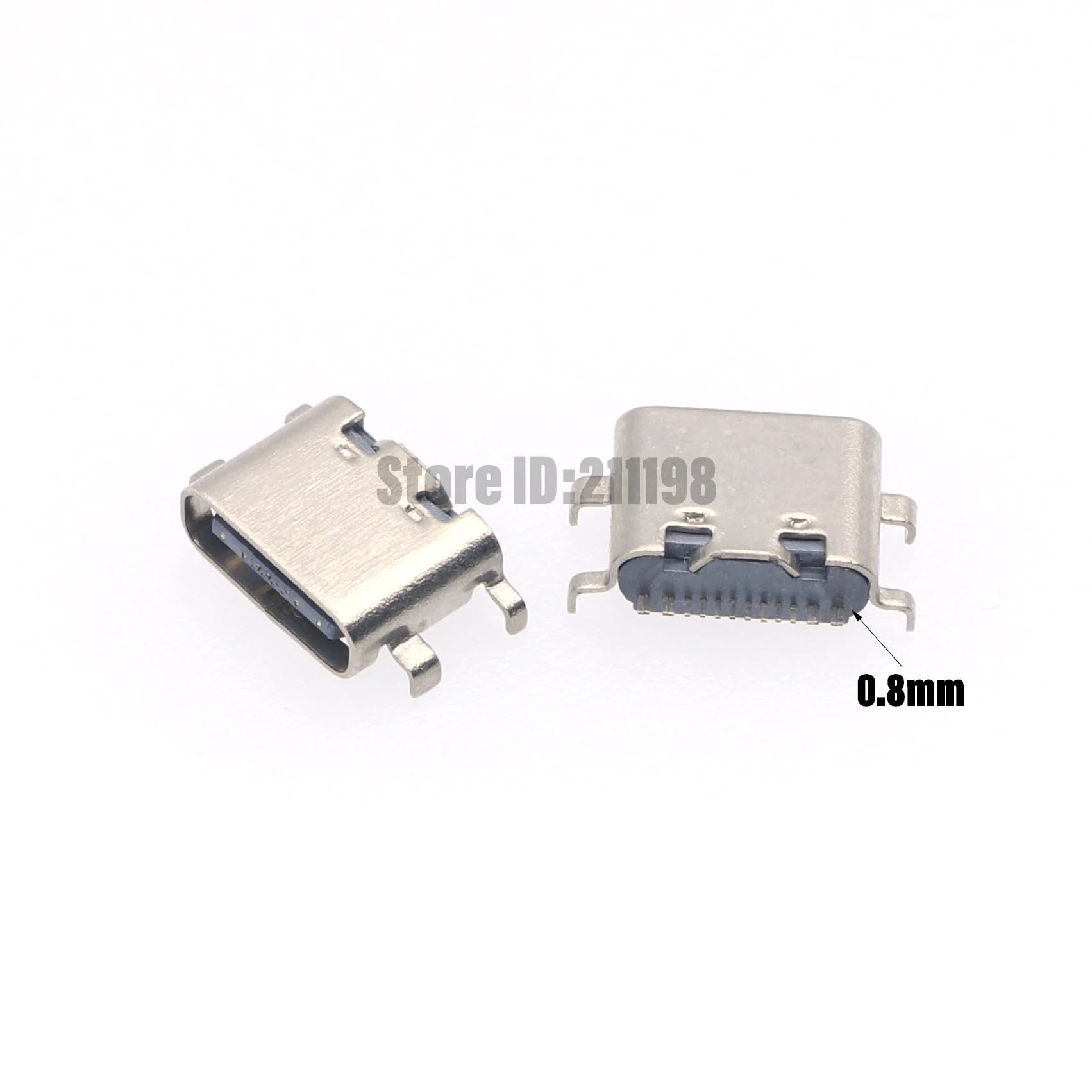 100Pcs/Lot Micro Usb Jack 3.1 Type-C 16Pin Smd 90 Degree Female Connector For Mobile Phone Charging Port Charging Socket