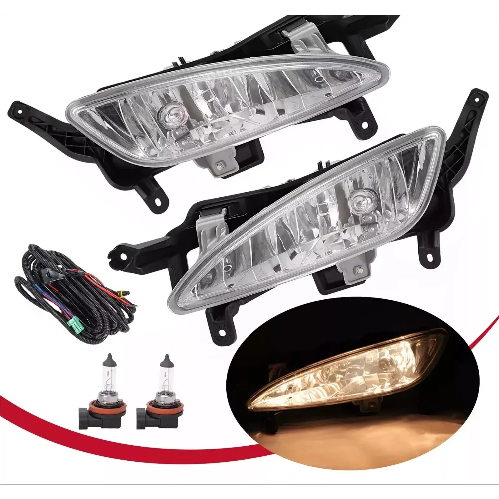 

New For Kia Optima 2011 2012 2013 Bumper Fog Lights Lamps w/Brackets Pair