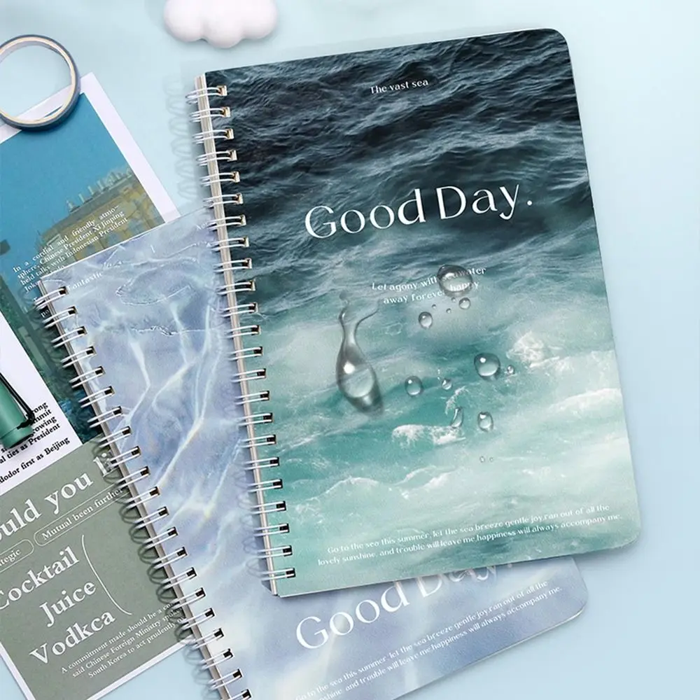 4pcs/set A5 Thickened Pages Line Notebook Spiral Writing Graffiti 80g Notepad Diary Jouranl School Supplies Korean Stationery