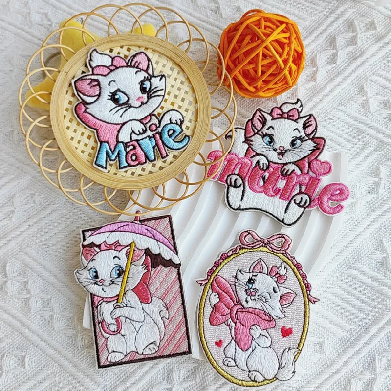 Disney Marie Cat Kawaii Pasting Embroidery Diy Clothing Decoration Accessories Patch Patch Girl Backpack Decoration Cloth Patch