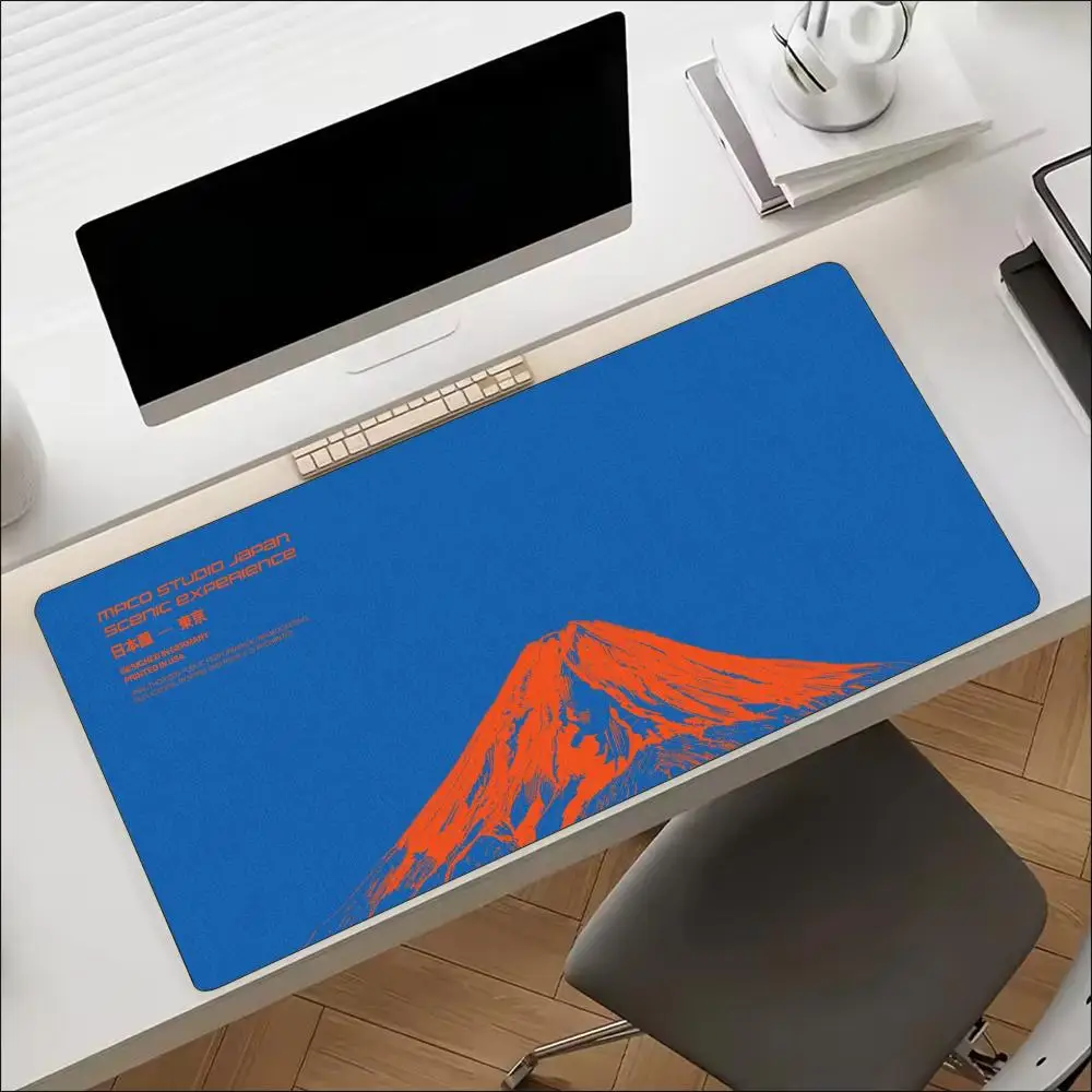 Mount Fuji Minimalist Large Extended Mouse Pad Non-Slip Rubber Stitched Edges Print Desk Mat for Gaming Setup Office Workspace