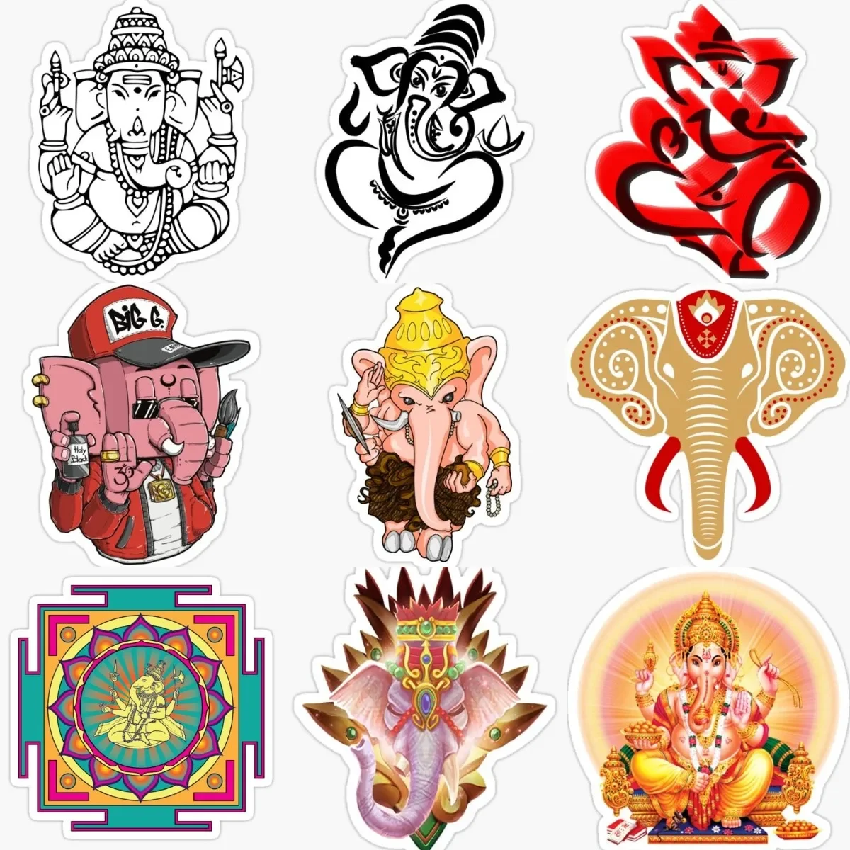

Ganesha India Buddhism Sticker for Camper Wall Truck Bicycle Van Table Room Helmet Off-road Car Decal Accessories Customizable