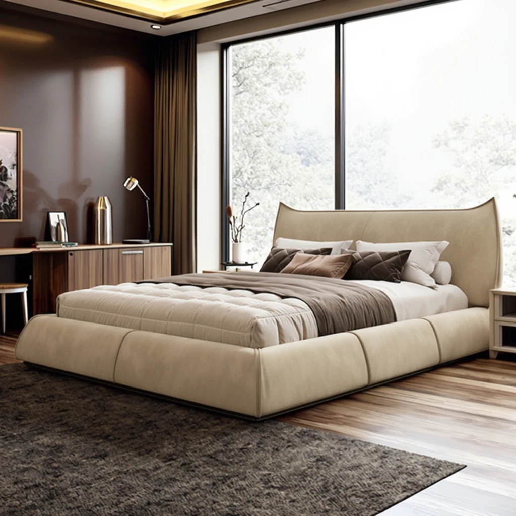 #For luxury latest designer fabric bed high-end modern bedding furniture bedroom popular hotel upholstered king bed frame
