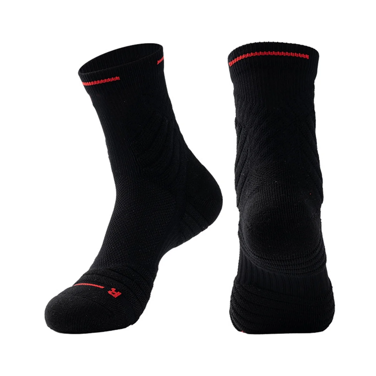 1Pair Anti-Slip Athletic Sock for Men Women,Soccer Sock,Non-Skid Slipper Sock,Trainning Sock for Football Black M