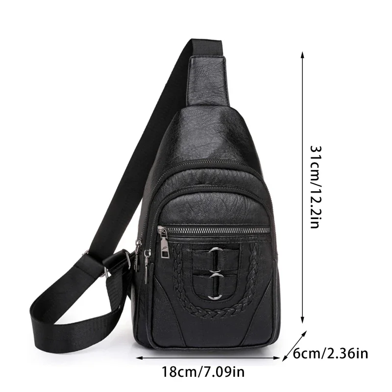 Women Chest Bag Soft leather Crossbody Bags for Female Messenger Bags Small Casual Travel Sling Backpack Soft bolsa feminina