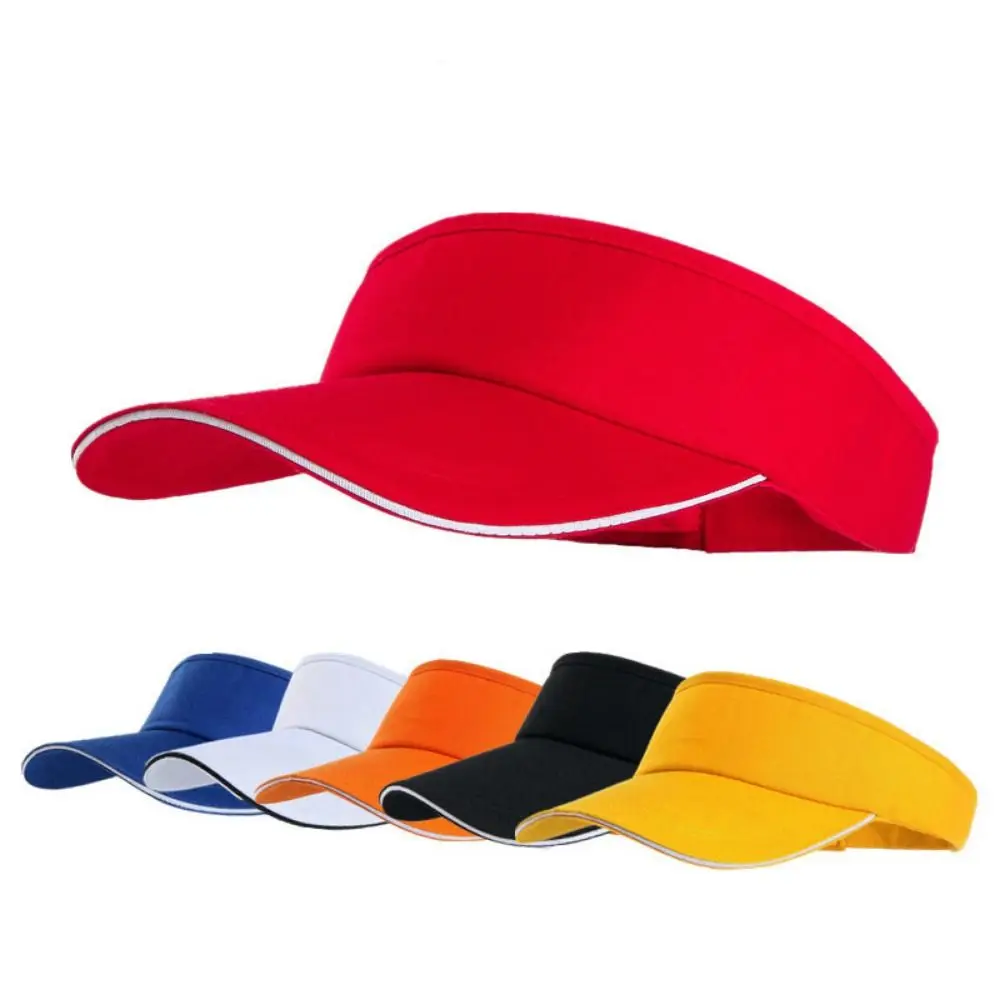 

Empty Top Summer Breathable Air Sun Hats Adjustable UV Protection Tennis Sunscreen Cap Cotton Sun Visor Running Cap