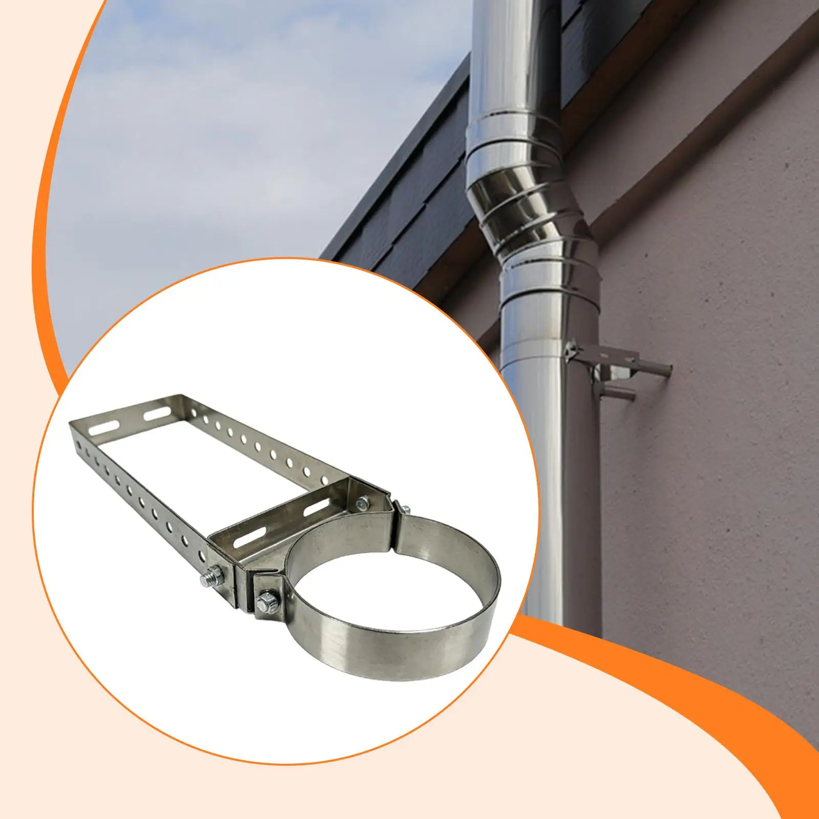 

Chimney Wall Support Bracket Stainless Steel Fireplace Equipment for Adjustable Flue Tube Installation