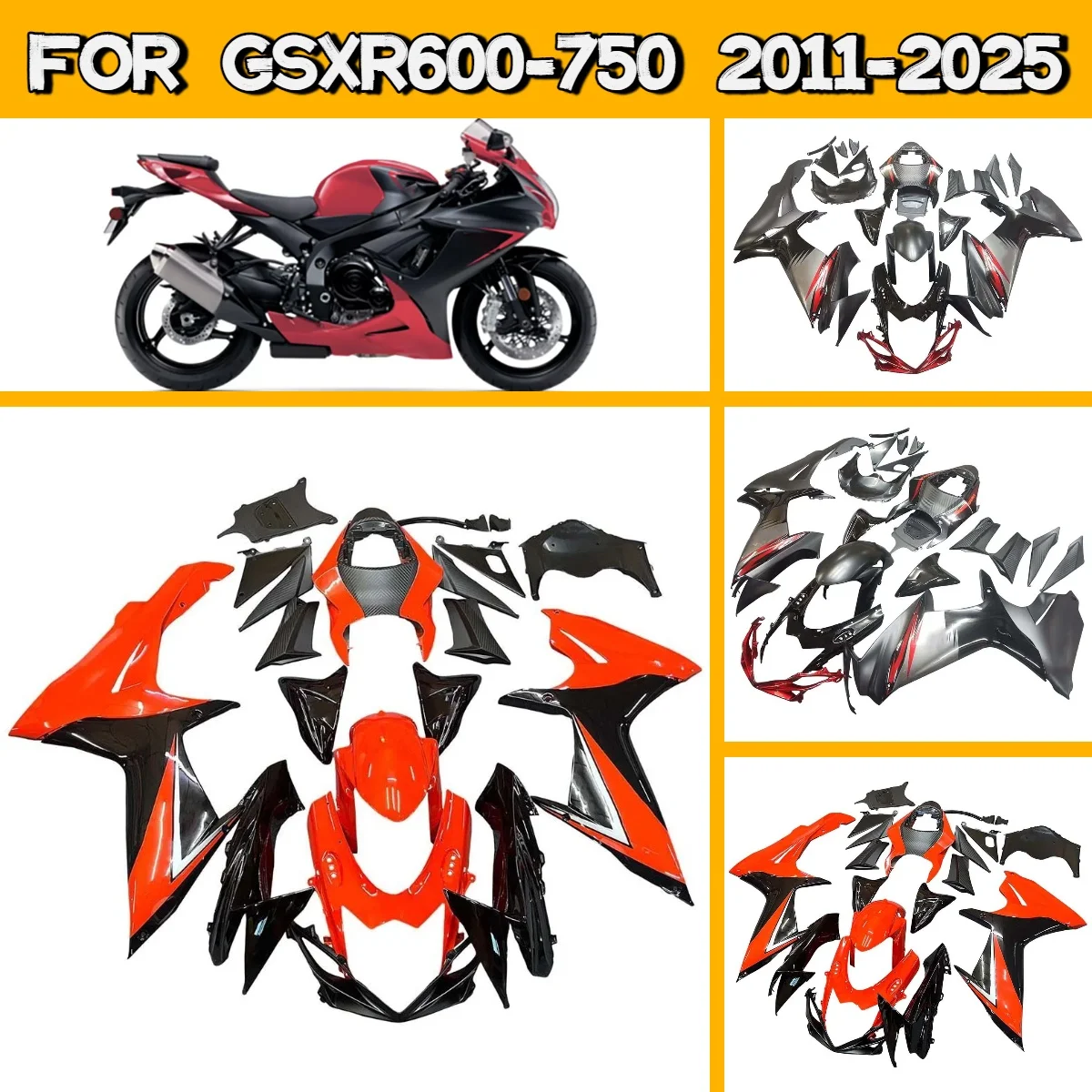 

Комплект обтекателей для мотоциклов Suzuki GSXR600 GSXR750 (2011-2025) из ABS-пластика, изготовленный методом литья под давлением, для моделей GSXR 600 750 (2011-2025) - Детали кузова
