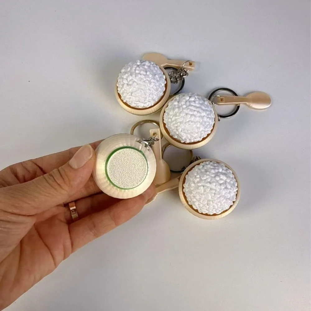 Fashion 3D Printed Button Clicker Keyring Egg Rice Sensory Clicker Mini Stress Relief Press Keyboard Keyring Gift Giving