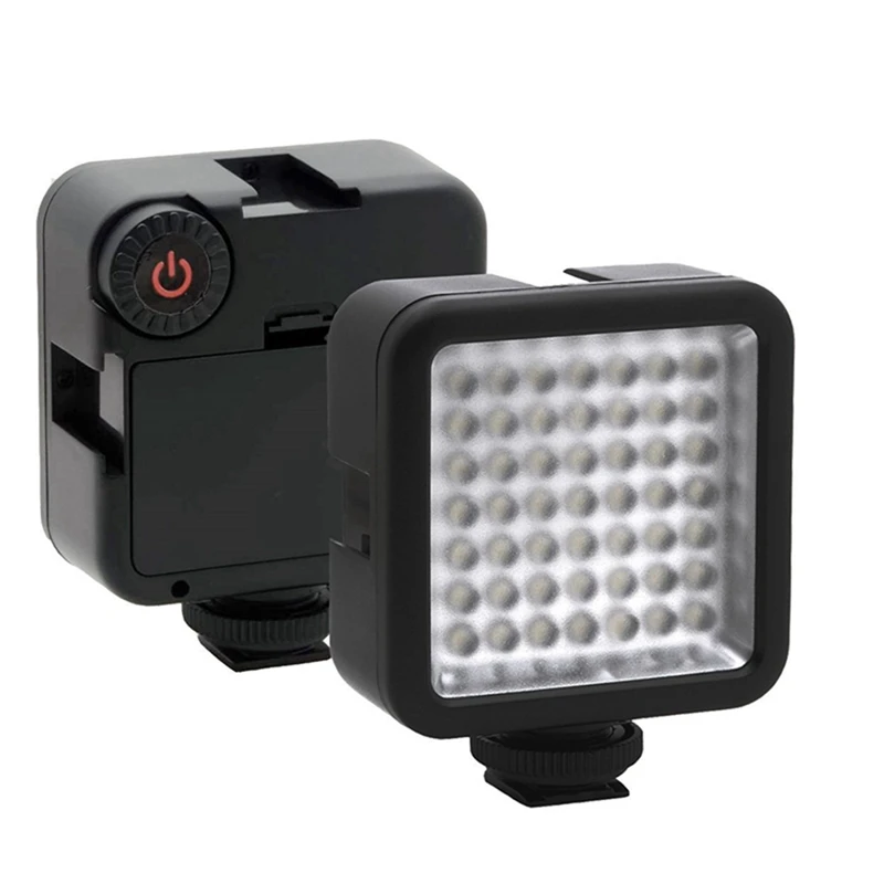 Luz de vídeo LED brillante, iluminación de cámara de 49 Led, Panel de luz de cámara portátil regulable para Canon,Nikon,Sony y otras cámaras DLSR