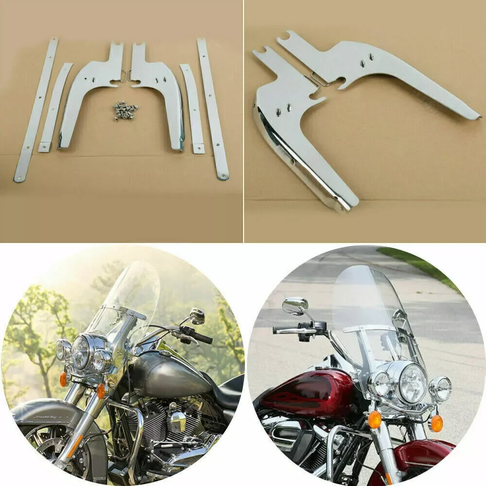 

Motorcycle Accessories Bracket Kit Windshield Fits For Harley CVO Road King FLHRSEI 2002