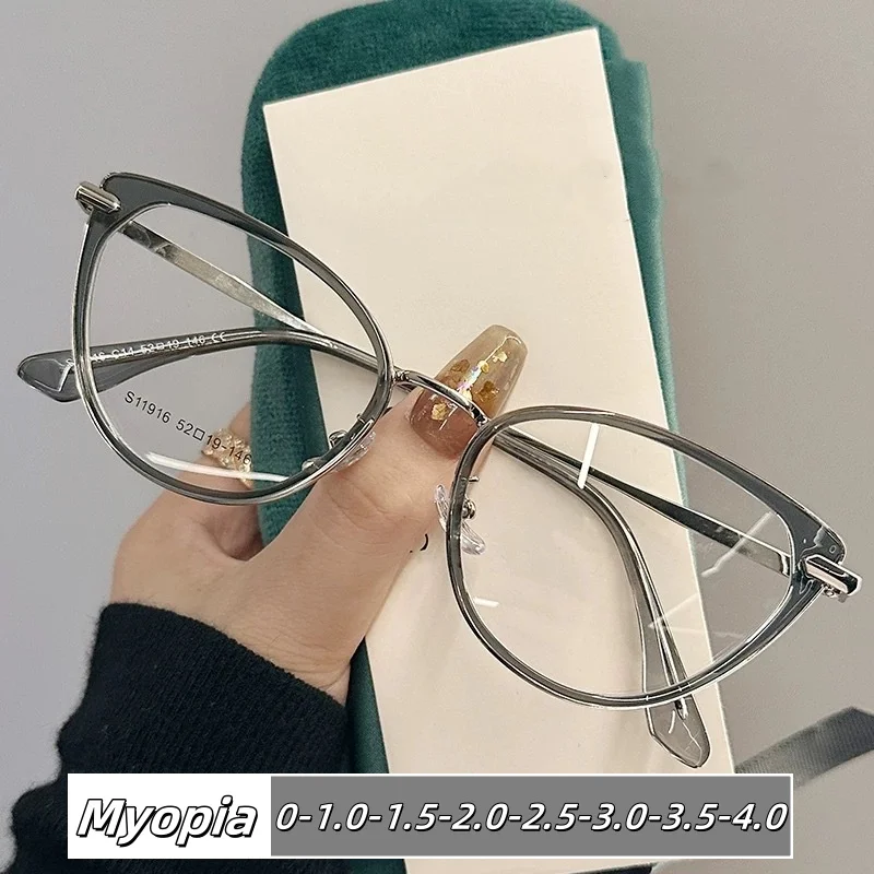 

2025 Cat Eye Square Frame Eye Protection Nearsighted Fashion Myopia Glasses Professional Women Men Eyeglasses Diopter To -4.0