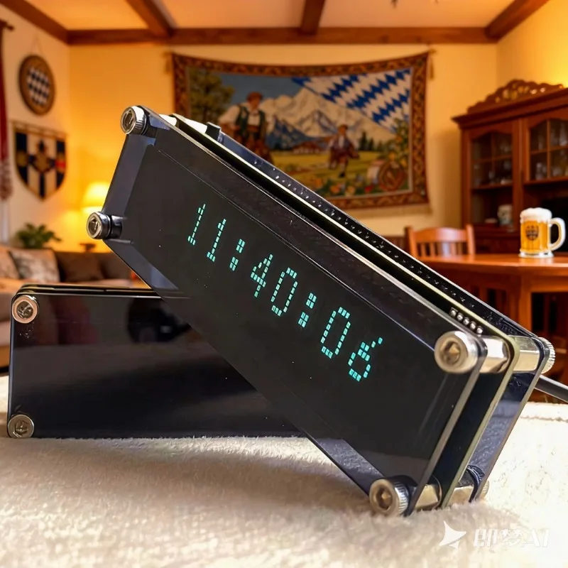 DIY Screen Display Desktop VFD  Flip Clock Digital LED Clock Creative Home Clock