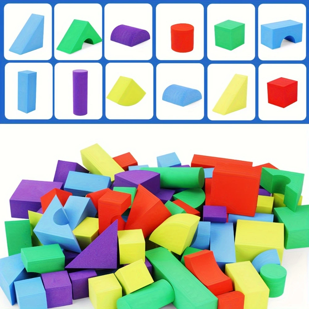 Baby Soft EVA Foam Building Blocks - Creative Educational Stacking Toys with Sensory Experience - Perfect Infant Holidays Gifts