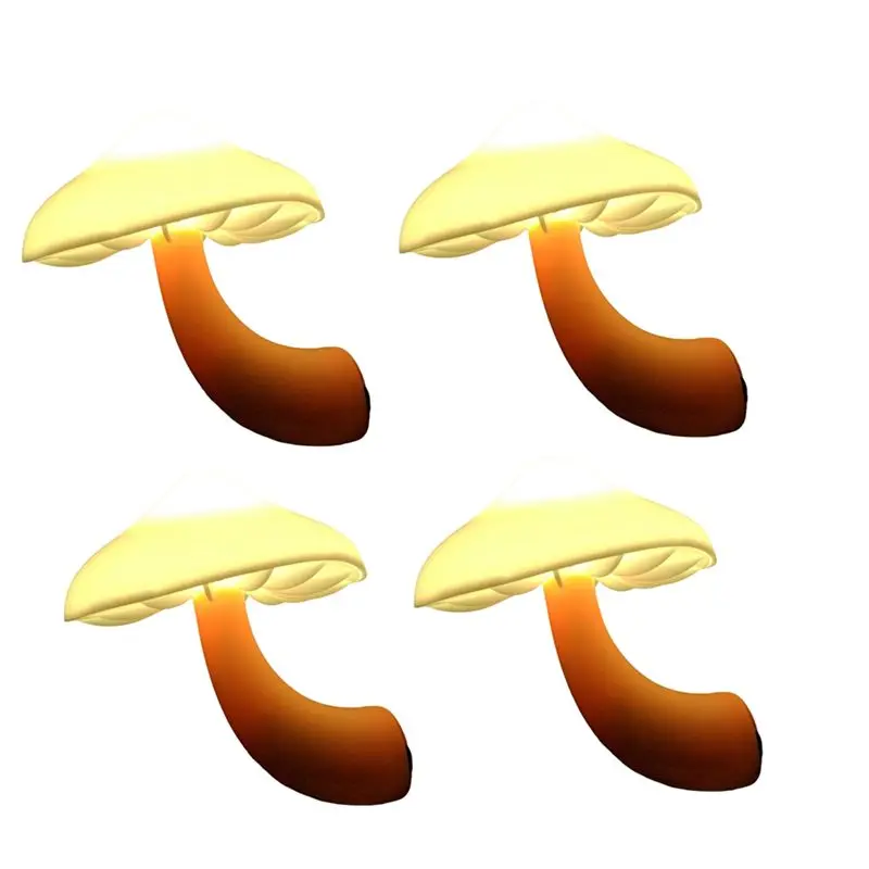 

Набор из 4 ночников AEA9, светодиодные ночники в форме грибов для детей, взрослых, спальни, ванной комнаты, прихожей