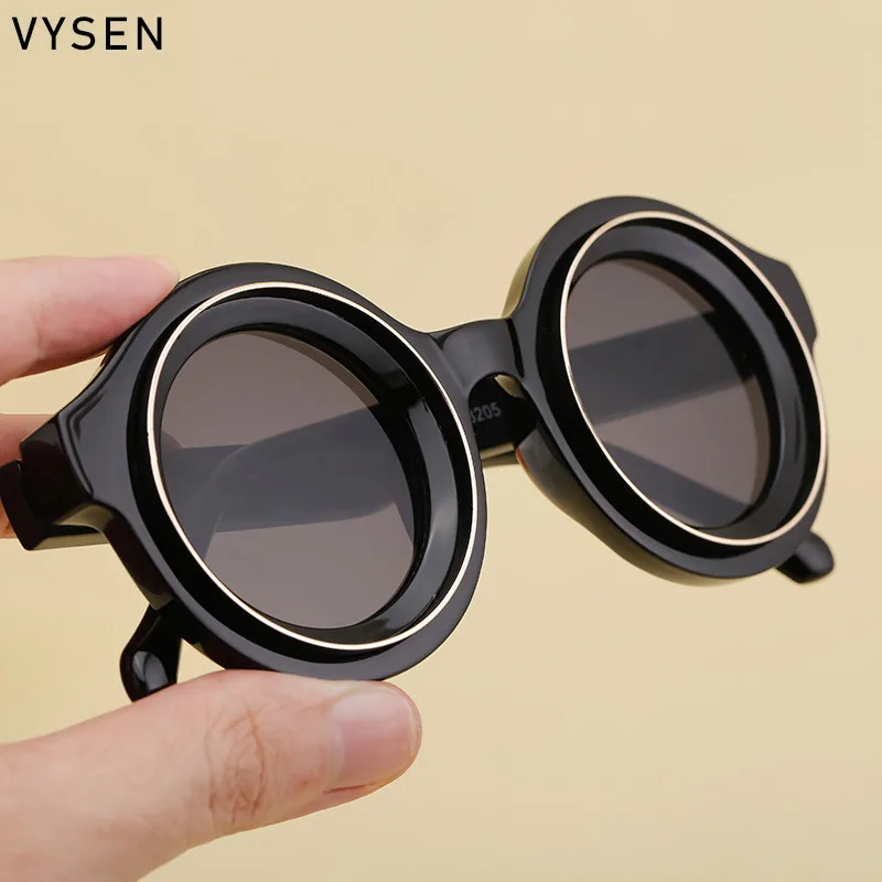 Retro Round Punk Sunglasses 2026 Luxury Brand Designer Fashion Small Frame Sun Glasses For Male Popular Shades Eyewear Uv400