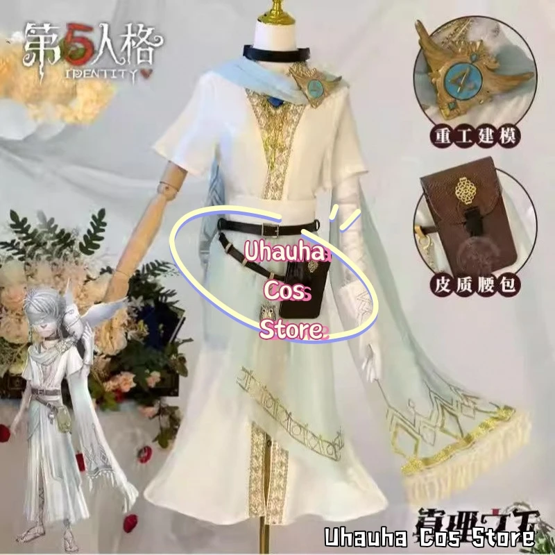 Seer Cosplay Spiel Identität V Kostüm Mittelalter Retro Weiß Wunderschöne Kampfuniform Anime Party Rolle Outfits Perücke Schuh Requisite Anzüge