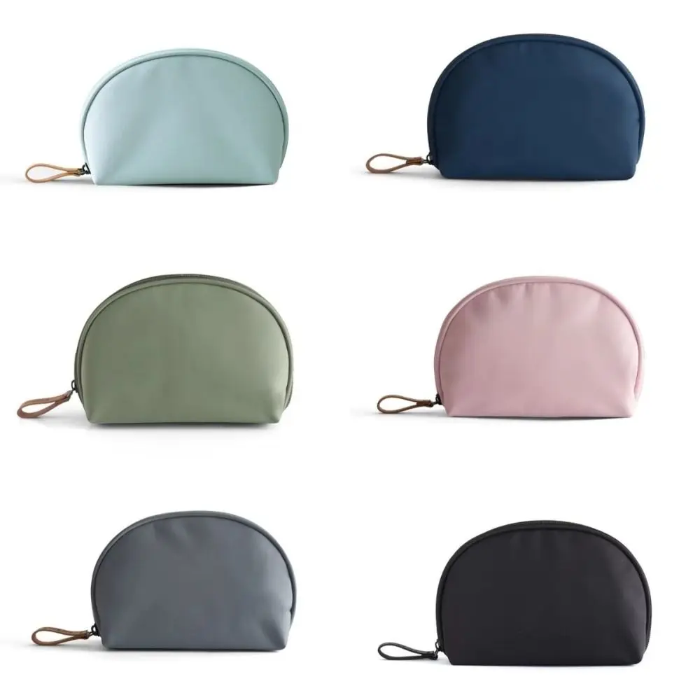 Semicircle Design Cosmetic Bag Small High Quality Travel Bag Beauty Essentials Solid Color Portable Storage Bag For Women Gift