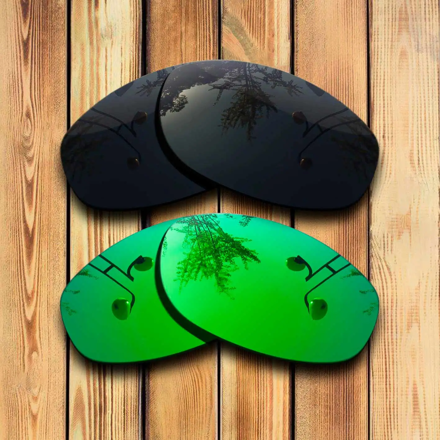 

100% Precisely Cut Polarized Replacement Lenses for Dangerous Sunglasses Solid Black& Green Combine Options