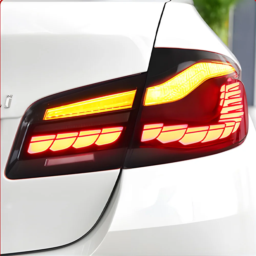 For BMW F10 F18 525i 530i 535Li 5 Series 2011-2017 LED Car Taillights Assembly Upgrade Dragon scale Taillight Tool Accessories