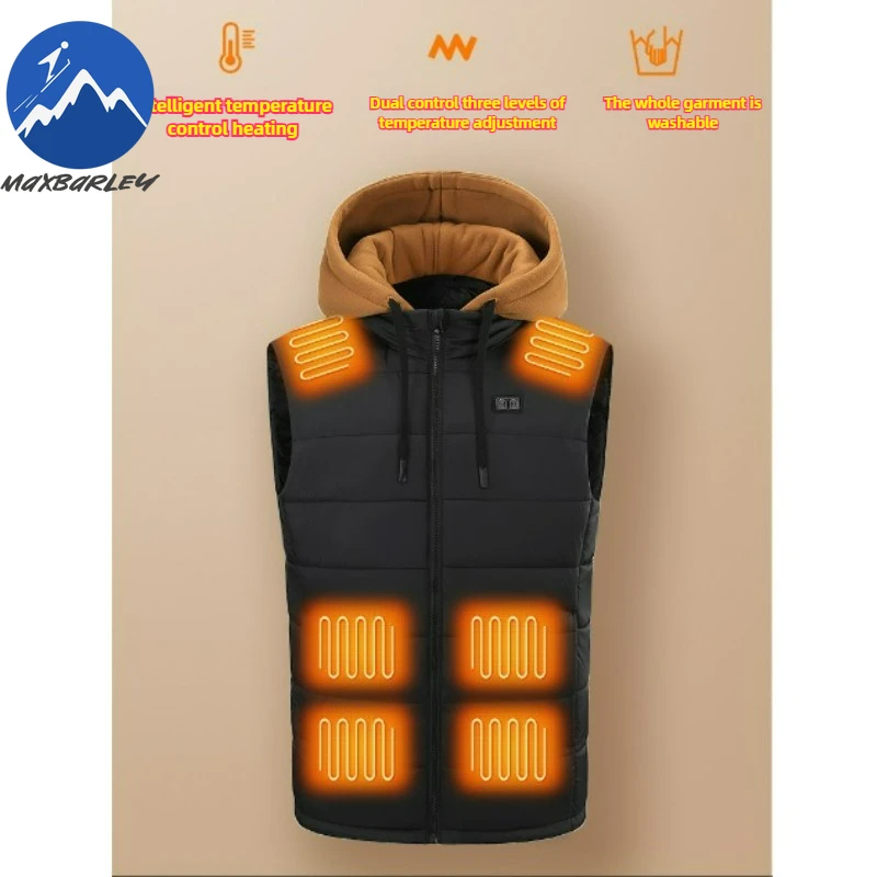 

15 PCS Heated vest Jacket Ski Men Women Coat Intelligent USB Electric Heating Thermal Warm Clothes Winter Heated Waistcoat 열선조끼
