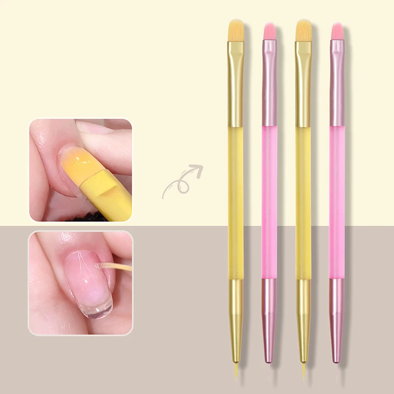 Nail Brush DIY Gradient Nail Art Painting Pen Transparent Acrylic Sweeping Brushes Drawing Manicure Nail Tool Accessories