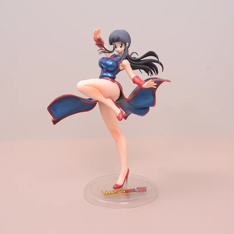 Dragon Ball Actionfigur Chi Chi, Frau von Goku, blaues Cheongsam, chinesisches Kleid, PVC, Sammlermodell, Ornament, verpackt, Anime-Fans