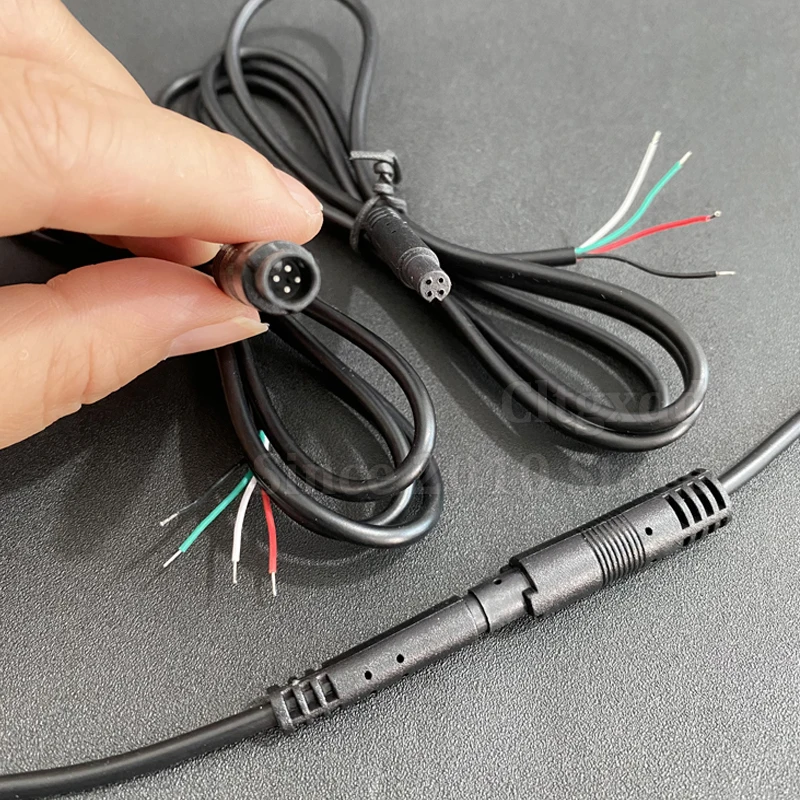 1PCS P Waterproof Male Female Connector Cable For Car Reverse Camera Ambient Light  Open Bare Wire DIY 0.3-2M Security Camera